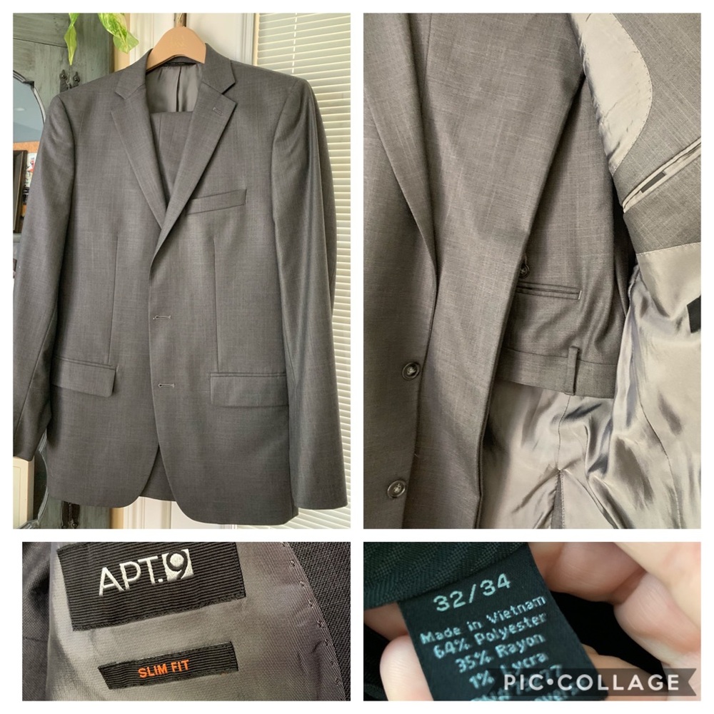 Men’s Apt 9 Slim fit suit in charcoal gray